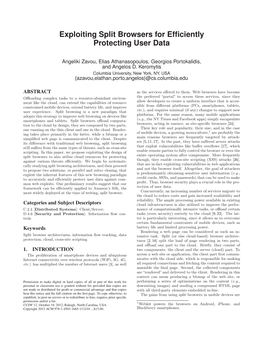 Exploiting Split Browsers for Efficiently Protecting User Data