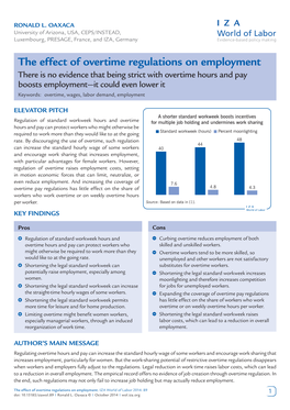 The Effect of Overtime Regulations on Employment