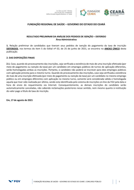 Fundação Regional De Saúde – Governo Do Estado Do Ceará