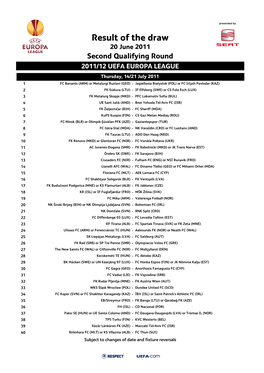 Second Qualifying Round Draw