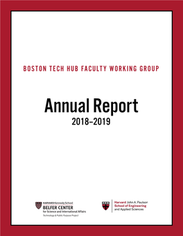 Boston Tech Hub Faculty Working Group Annual Report: 2018-2019