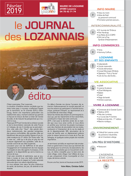 Le JOURNAL Des LOZANNAIS Édito