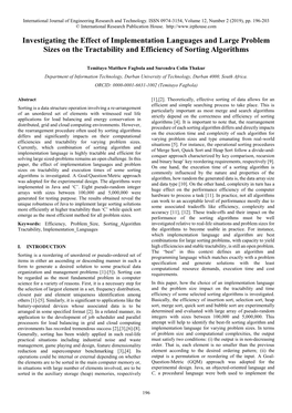 Investigating the Effect of Implementation Languages and Large Problem Sizes on the Tractability and Efficiency of Sorting Algorithms