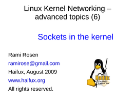 Sockets in the Kernel