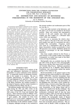 389. Distribution and Ecology of Benthonic Foraminifera in the Sediments of the Andaman Sea W