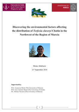 Discovering the Environmental Factors Affecting the Distribution of Terfezia Claveryi Chatin in the Northwest of the Region of Murcia