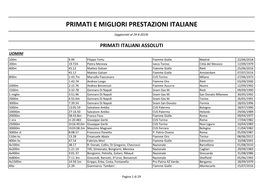 Primati E Migliori Prestazioni Italiane
