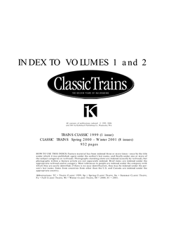 INDEX to VOLUMES 1 and 2