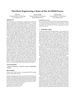 Freedom: Engineering a State-Of-The-Art DOM Fuzzer