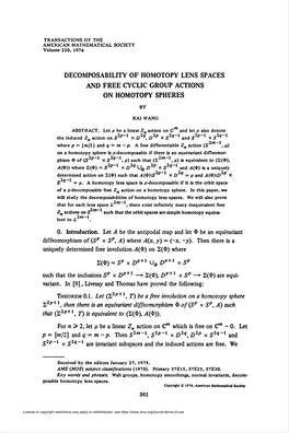 And Free Cyclic Group Actions on Homotopy Spheres