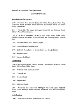 Proposed Classified Roads