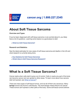About Soft Tissue Sarcoma Overview and Types