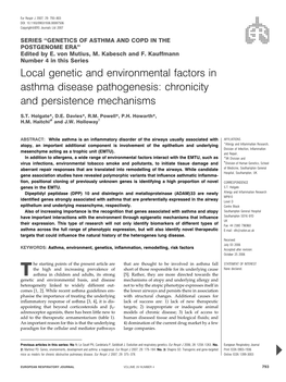 Local Genetic and Environmental Factors in Asthma Disease Pathogenesis: Chronicity and Persistence Mechanisms
