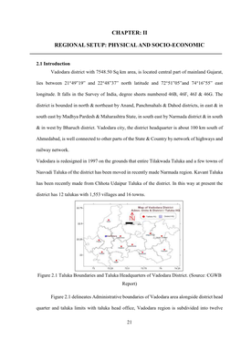 Chapter: Ii Regional Setup: Physical and Socio-Economic