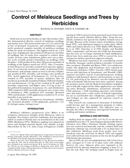 Control of Melaleuca Seedlings and Trees by Herbicides RANDALL K