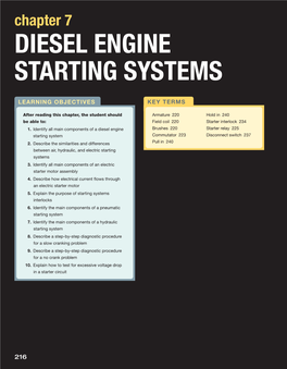 Diesel Engine Starting Systems Are As Follows: a Diesel Engine Needs to Rotate Between 150 and 250 Rpm