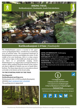 Katikankanjoni 2.0 Km | Kauhajoki