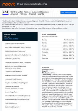 34 Bus Time Schedule & Line Route