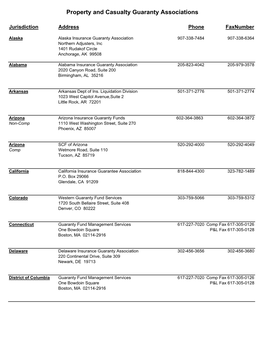 Property and Casualty Guaranty Associations