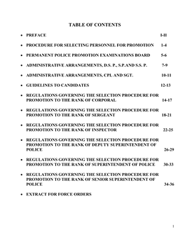 Table of Contents