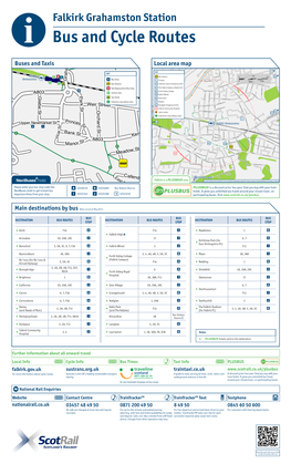 Falkirk Grahamston Station I Bus and Cycle Routes Buses and Taxis Local Area Map