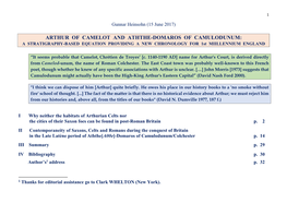 ARTHUR of CAMELOT and ATHTHE-DOMAROS of CAMULODUNUM: a STRATIGRAPHY-BASED EQUATION PROVIDING a NEW CHRONOLOGY for 1St MIILLENNIUM ENGLAND