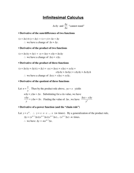 Infinitesimal Calculus