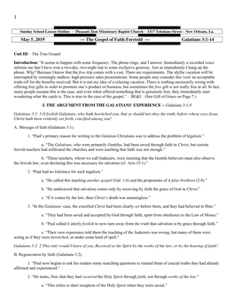 May 5, 2019 --- the Gospel of Faith Foretold --- Galatians 3:1-14