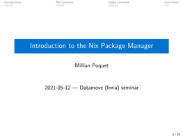 Introduction to the Nix Package Manager