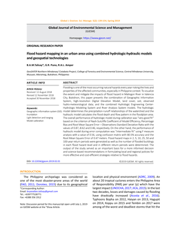 Flood Hazard Mapping in an Urban Area Using Combined Hydrologic-Hydraulic Models and Geospatial Technologies