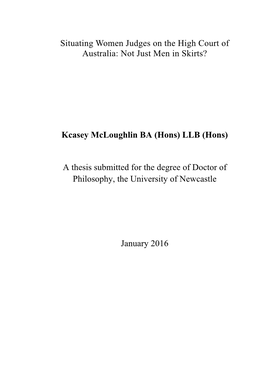 Situating Women Judges on the High Court of Australia: Not Just Men in Skirts?
