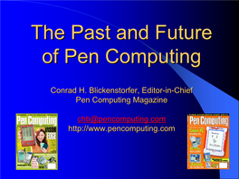 Pen Computing History