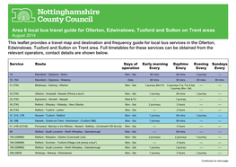 Area 6 Local Bus Travel Guide for Ollerton, Edwinstowe, Tuxford And