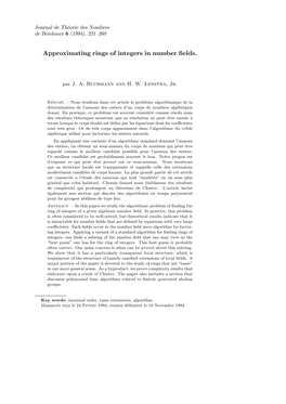 Approximating Rings of Integers in Number Fields