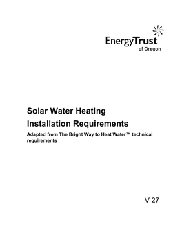 Solar Water Heating System Requirements