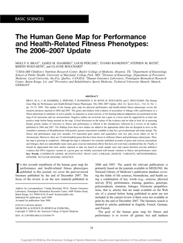 The Human Gene Map for Performance and Health-Related Fitness Phenotypes: the 2006–2007 Update