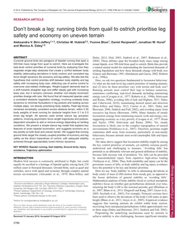 Running Birds from Quail to Ostrich Prioritise Leg Safety and Economy