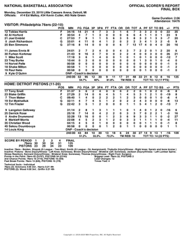 Box Score 76Ers