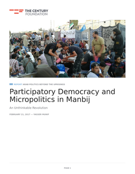 Participatory Democracy and Micropolitics in Manbij