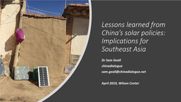 Lessons Learned from China's Solar Policies