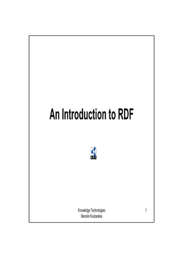 An Introduction to RDF