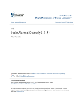 Butler Alumnal Quarterly (1915) Butler University