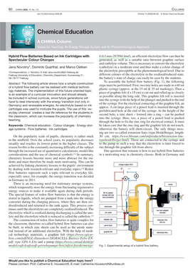 Hybrid Flow Batteries Based on Ink Cartridges with Spectacular Colour Changes