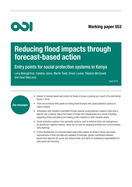 Reducing Flood Impacts Through Forecast-Based Action