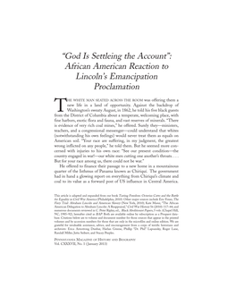 African American Reaction to Lincoln's Emancipation Proclamation