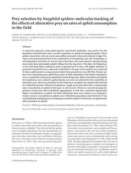 Molecular Tracking of the Effects of Alternative Prey on Rates of Aphid Consumption in the Field