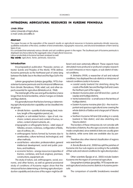 Intrazonal Agricultural Resources in Kurzeme Peninsula
