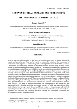 A Survey on Tidal Analysis and Forecasting Methods