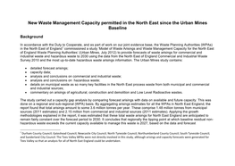 New Waste Management Capacity Permitted in the North East Since the Urban Mines Baseline