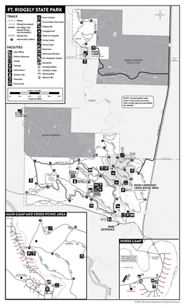 Map of Fort Ridgely State Park Trails and Facilities